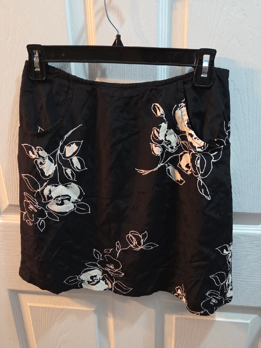 Express Black Mini Skirt with Cream Floral